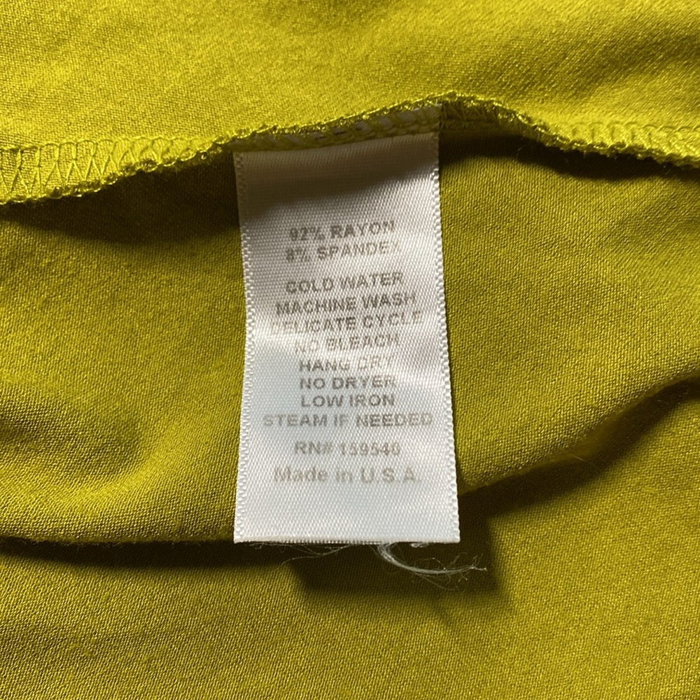 LISA BAYNE Long Sleeve Ruched Tunic Top Blouse Crew Neck Pullover Green Sz M - Picture 4 of 5